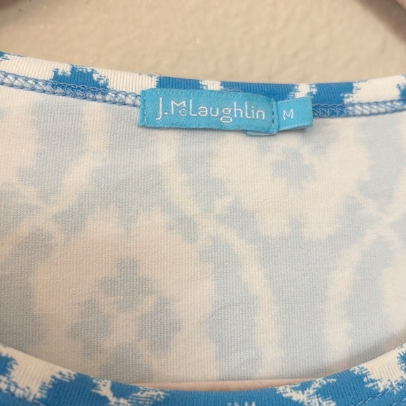 J. McLaughlin Signature Sinclair Crewneck Tee Shirt Catalina Cloth Blue Sz M - Picture 3 of 8